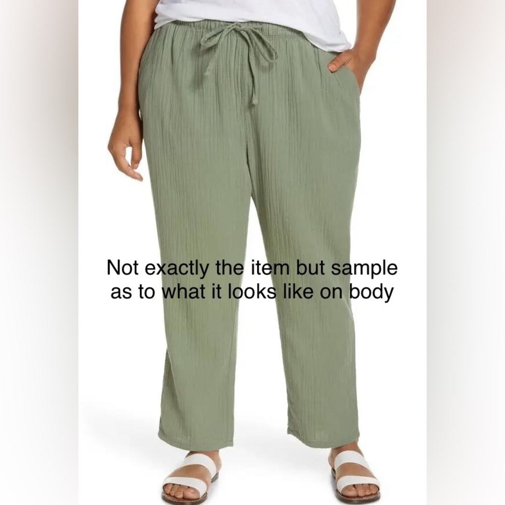 Caslon Cotton Gauze Wide Leg Pant